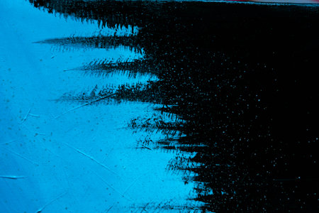 Abstract blue background with grunge brushstrokes of paint. textureの写真素材