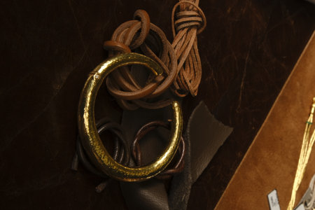 stylish jewelry like silver, gold, precious stones.の写真素材