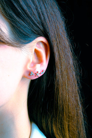 Beautiful Diamond Earrings with Gold Setting