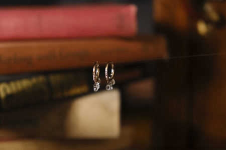 Elegant Gold and Diamond Rings with Gemstonesの写真素材