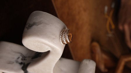 Unique Gold and Diamond Jewelry with Colored Gemstonesの写真素材