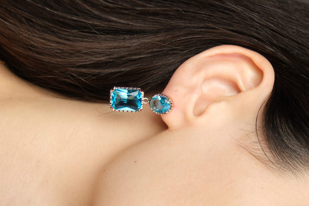 Beautiful Earrings with Gold Setting