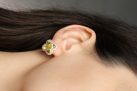 Glamorous Gold and Diamond Wedding Ringsの写真素材