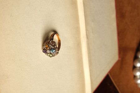 Luxurious Diamond Jewelry in Elegant Gold Settingsの写真素材