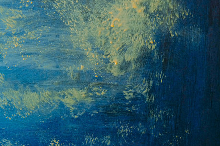 abstract background blue and yellow paint on the wall of the house