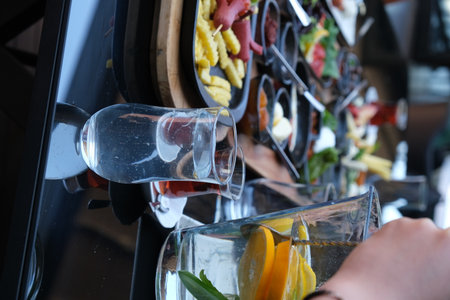Catering buffet in a restaurant. Food and drink concept.の写真素材
