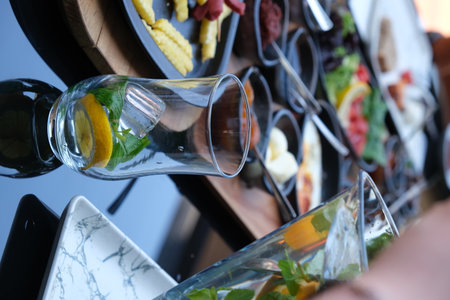 Catering buffet for events, party or wedding. food and drinkの写真素材