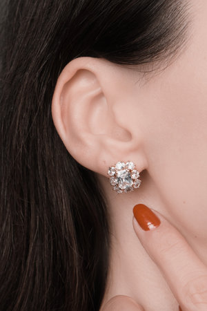 Sparkling Gold Jewelry with Stunning Diamondsの写真素材