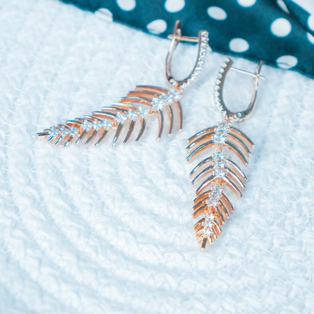 Shimmering Gold and Diamond Jewelry for Evening Eleganceの写真素材