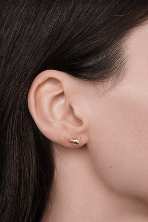 Beautiful Diamond Earrings with Gold Setting