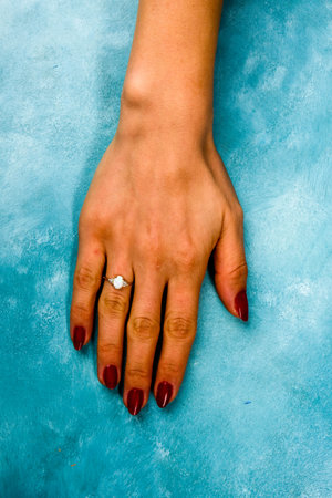 Beautiful golden jewelry with precious stones and diamondsの写真素材