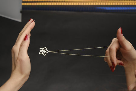 Glamorous Gold and Diamond Wedding Ringsの写真素材