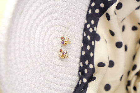 stylish jewelry like silver, gold, diamonds, precious stones.の写真素材