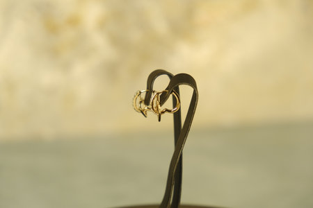 Shimmering Gold and Diamond Jewelry for Evening Eleganceの写真素材