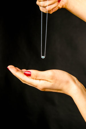 Elegant Gold and Diamond Pendant Necklacesの写真素材