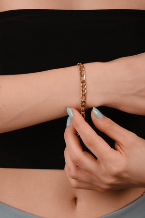 Gold Chain Braceletの写真素材