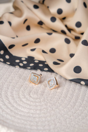 Beautiful Diamond Earrings with Gold Setting