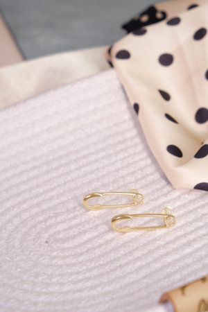 Gold Jewelry with Diamondsの写真素材