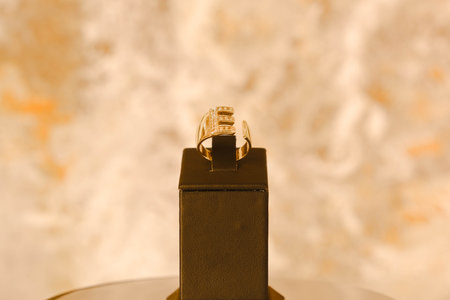 Classic Gold Jewelry with Brilliant Diamondsの写真素材