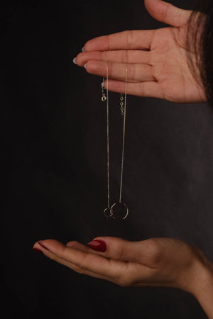 Elegant Gold and Diamond Pendant Necklacesの写真素材