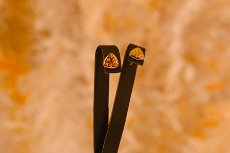 Elegant Gold and Diamond Rings with Gemstonesの写真素材