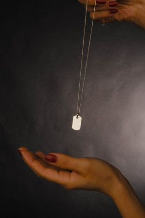 Sparkling Diamond Necklaces and Gold Pendantsの写真素材