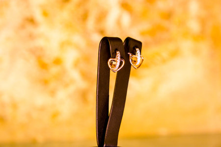 Glamorous Gold Jewelry with Sparkling Diamondsの写真素材