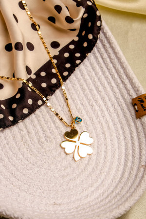 Beautiful Gold Necklace with Heart-Shaped Pendant