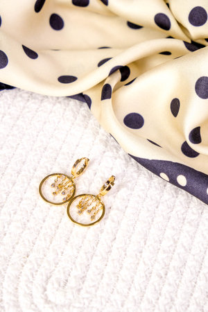 stylish jewelry like silver, gold, diamonds, precious stones.の写真素材