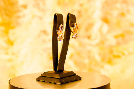 Alluring Gold and Diamond Wedding Bandsの写真素材