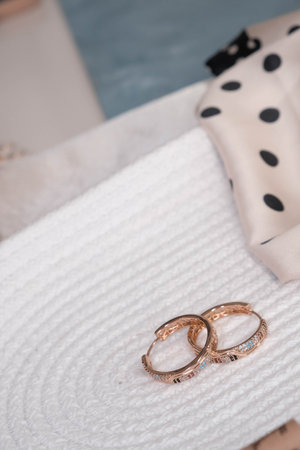 Luxurious Gold and Diamond Jewelry for Anniversary Giftsの写真素材