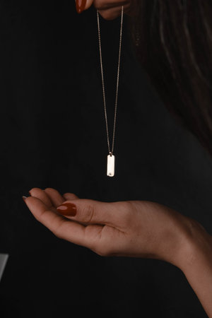 Elegant Gold and Diamond Pendant Necklacesの写真素材