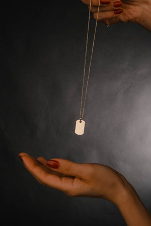 Sparkling Diamond Necklaces and Gold Pendantsの写真素材