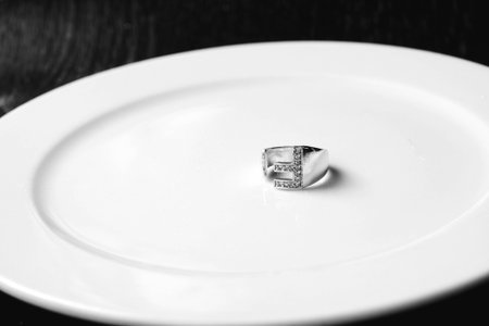 Beautiful golden jewelery with precious stones and diamondsの写真素材