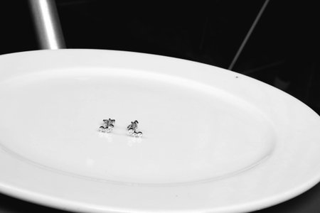 Gold and Diamond Earringsの写真素材