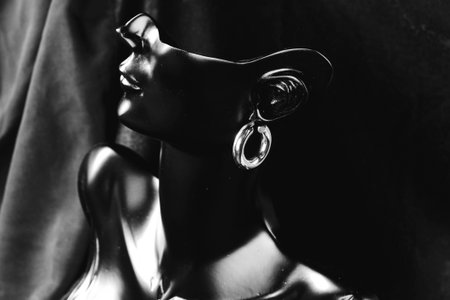 Beautiful golden jewelry with precious stonesの写真素材