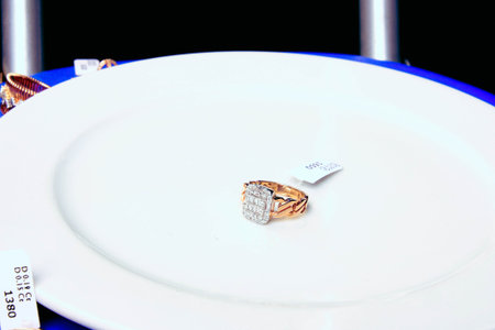 Glamorous Gold Jewelry with Sparkling Diamondsの写真素材