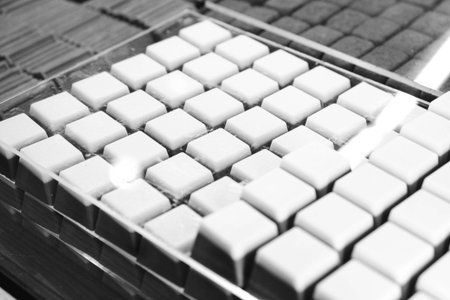 a lot of variety chocolate pralinesの写真素材