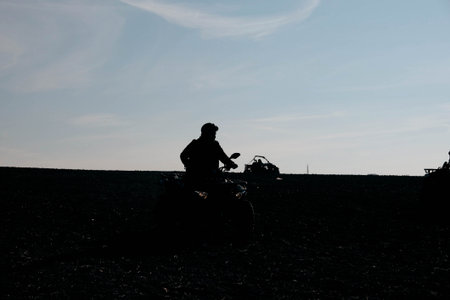 helmet sitting on atv quad bike