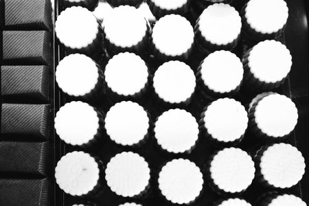 a lot of variety chocolate pralinesの写真素材