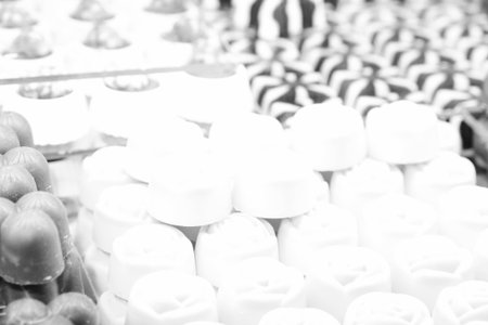 a lot of variety chocolate pralinesの写真素材