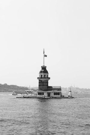 The Maiden's Tower, Istanbul, Turkey; Maiden's Tower also known as Leander's Tower (Tower of Leandros)の写真素材