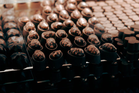 a lot of variety chocolate pralines