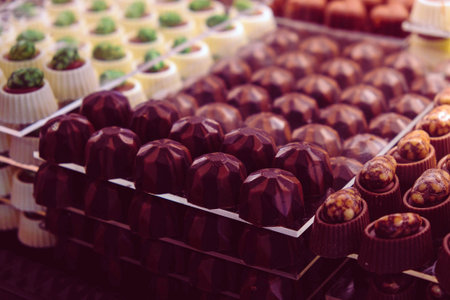 a lot of variety chocolate pralines