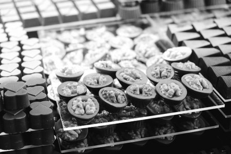 a lot of variety chocolate pralines
