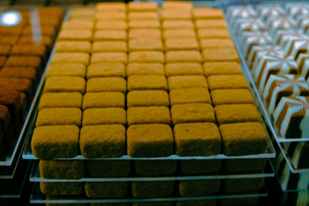 a lot of variety chocolate pralines
