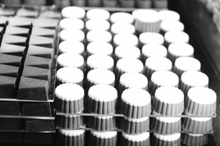 a lot of variety chocolate pralinesの写真素材