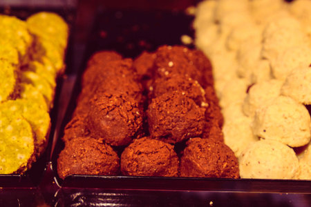 Group of associated cookies. Chocolate chip, oatmeal raisin, white chocolate