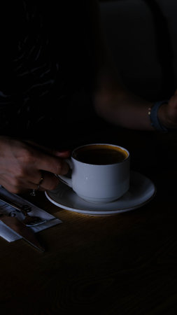 Freshly brewed coffee served in a stylish cup