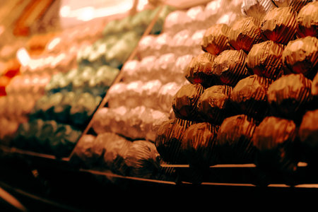a lot of variety chocolate pralinesの写真素材